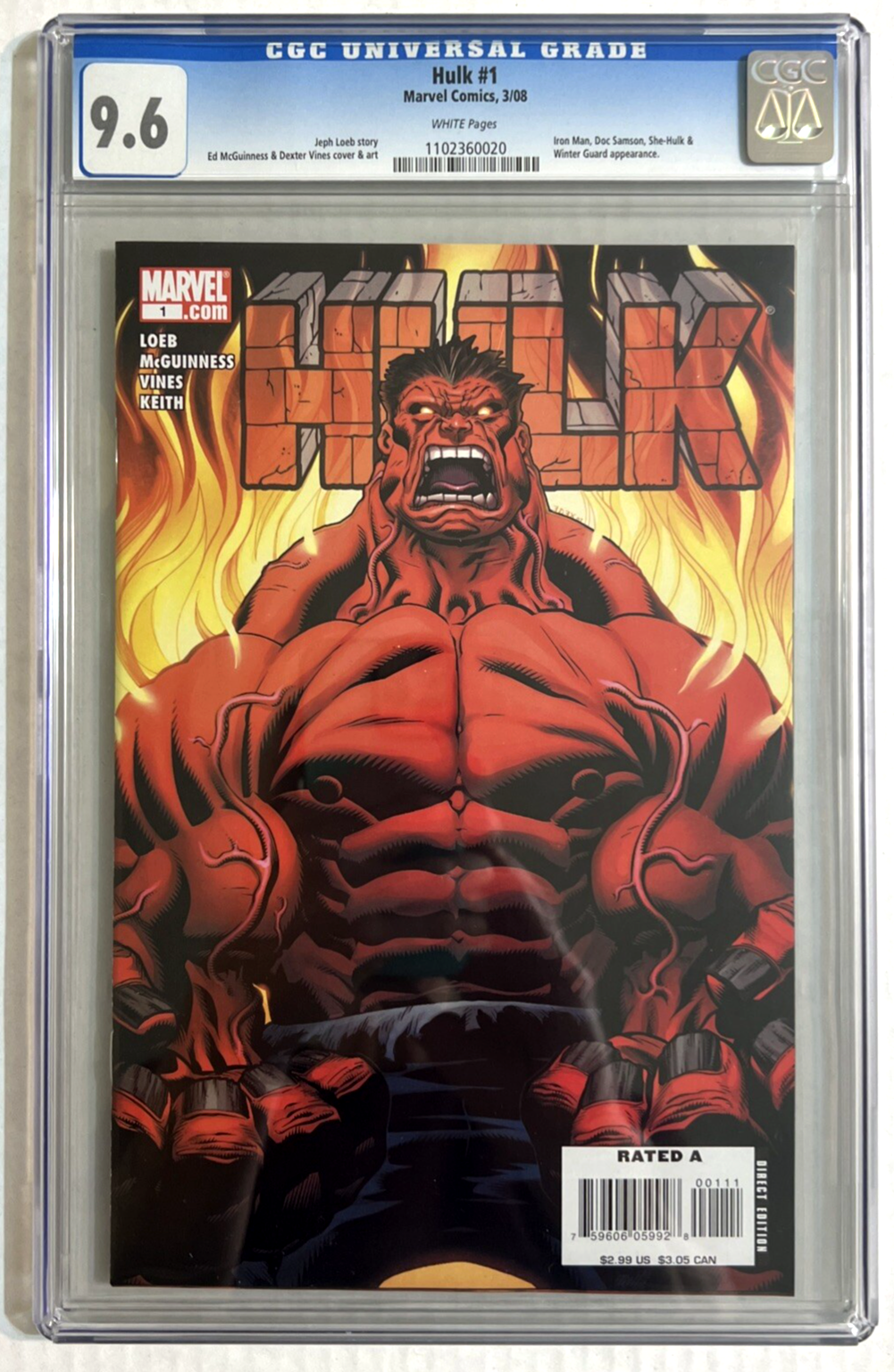 HULK #1 CGC 9.6 MARVEL COMICS 2008 MAIN COVER 1st APP RED HULK