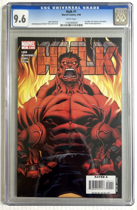 HULK #1 CGC 9.6 MARVEL COMICS 2008 MAIN COVER 1st APP RED HULK