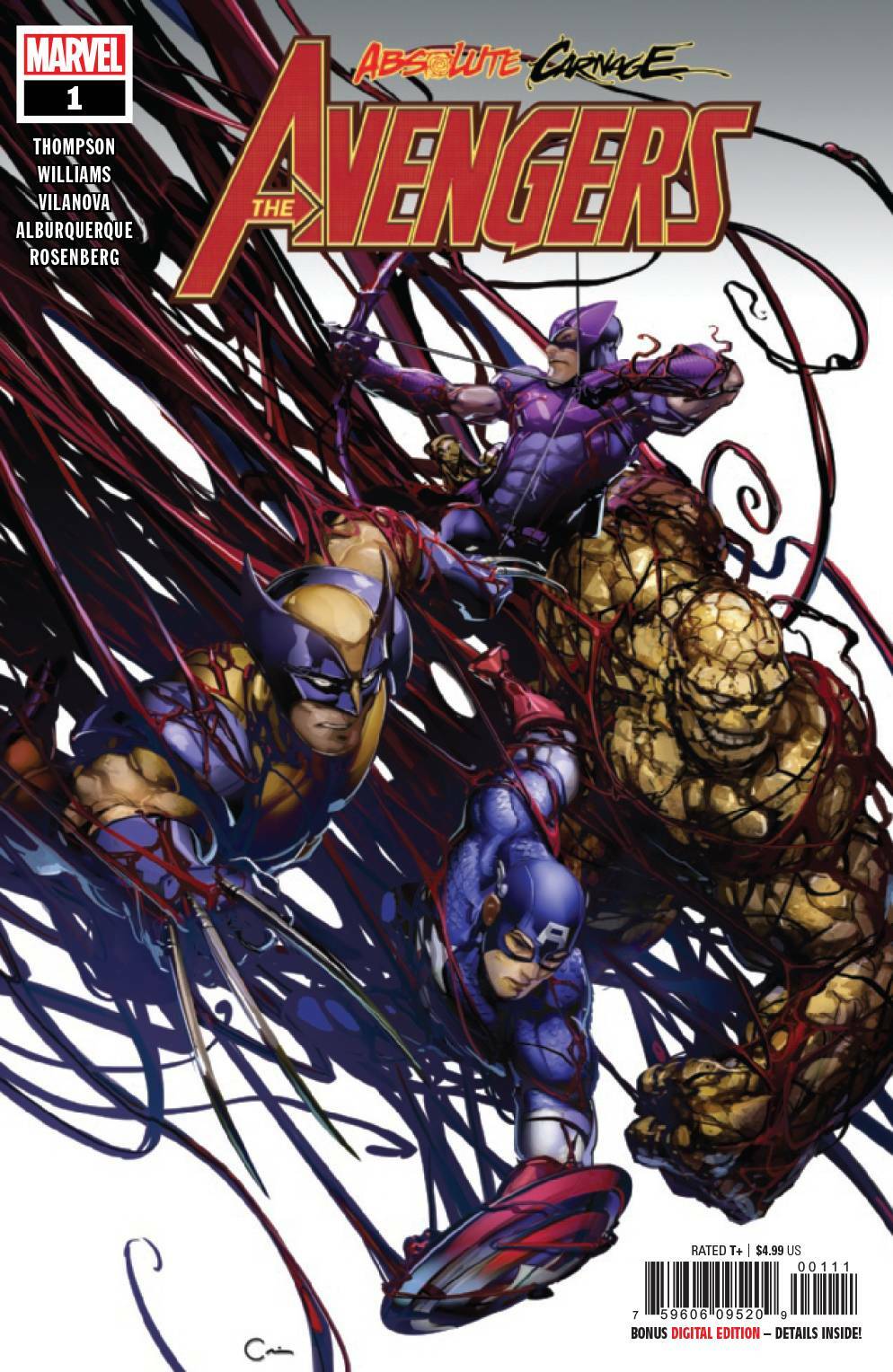 ABSOLUTE CARNAGE AVENGERS #1 MAIN COVER MARVEL NM 1ST PRINT 2019