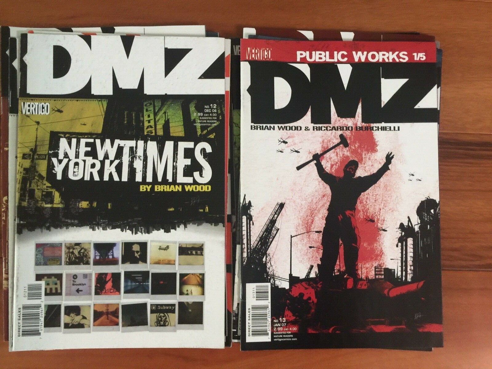 DMZ BRIAN WOOD VERTIGO SET OF 13 COMICS #5,7,8,9,10,11,12,13,14,20,21,22,23