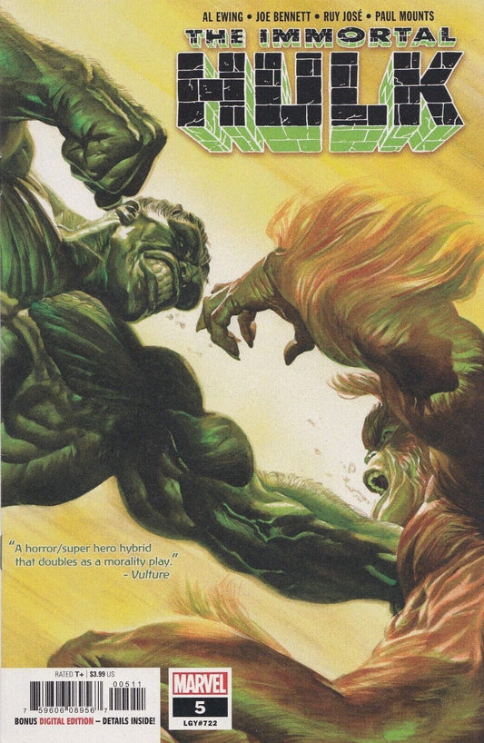 IMMORTAL HULK ISSUE #5 MARVEL COMICS 1ST PRINT ALEX ROSS NM 2019 VS SASQUATCH