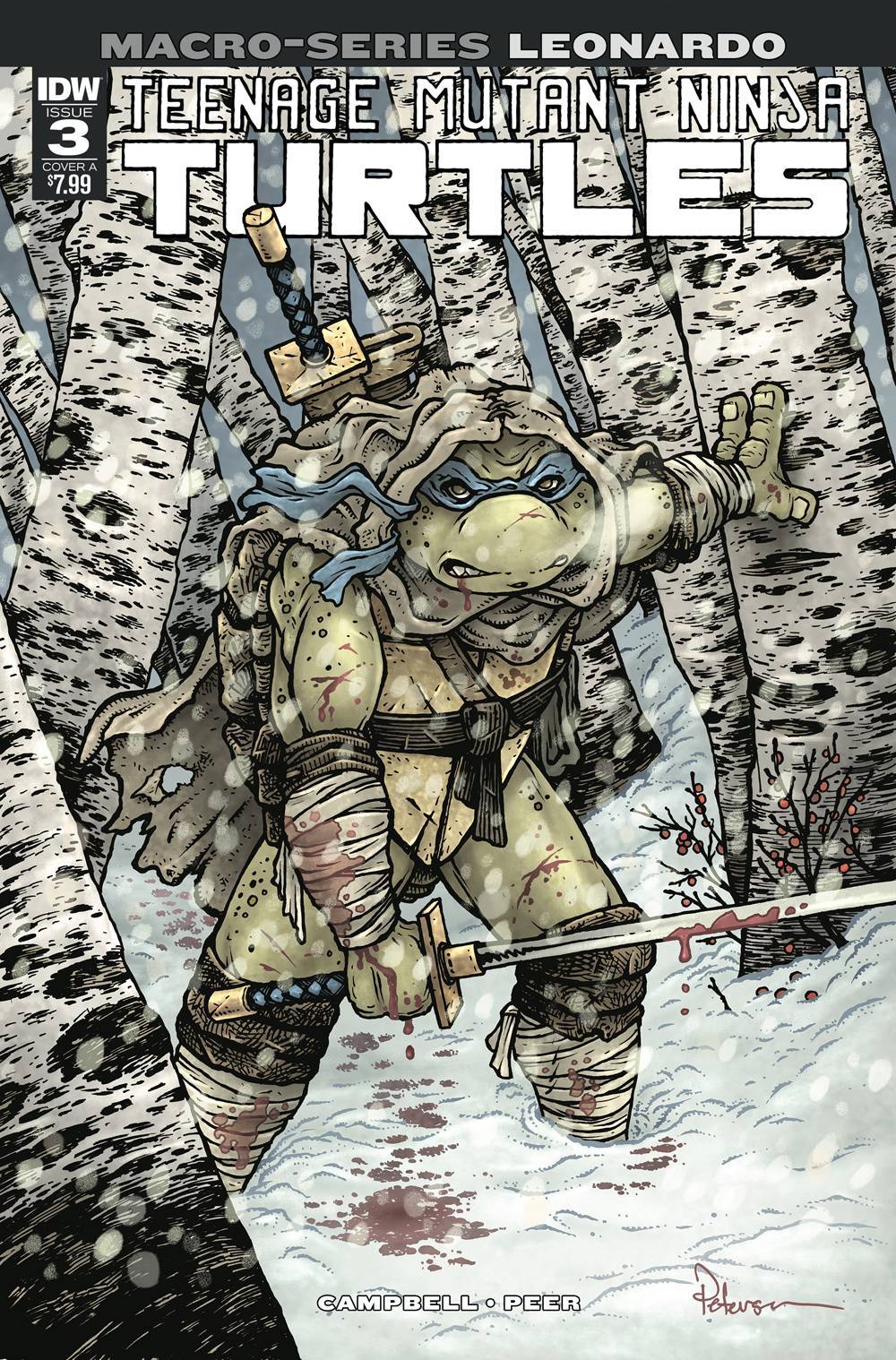 TMNT MACROSERIES #3 LEONARDO COVER A PETERSEN IDW NM 1ST PRINT 2018