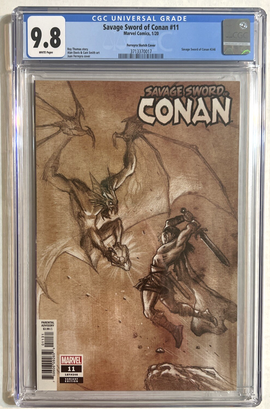 SAVAGE SWORD OF CONAN #11 CGC 9.8 FERREYRA SKETCH 1:50 VARIANT MARVEL 2020