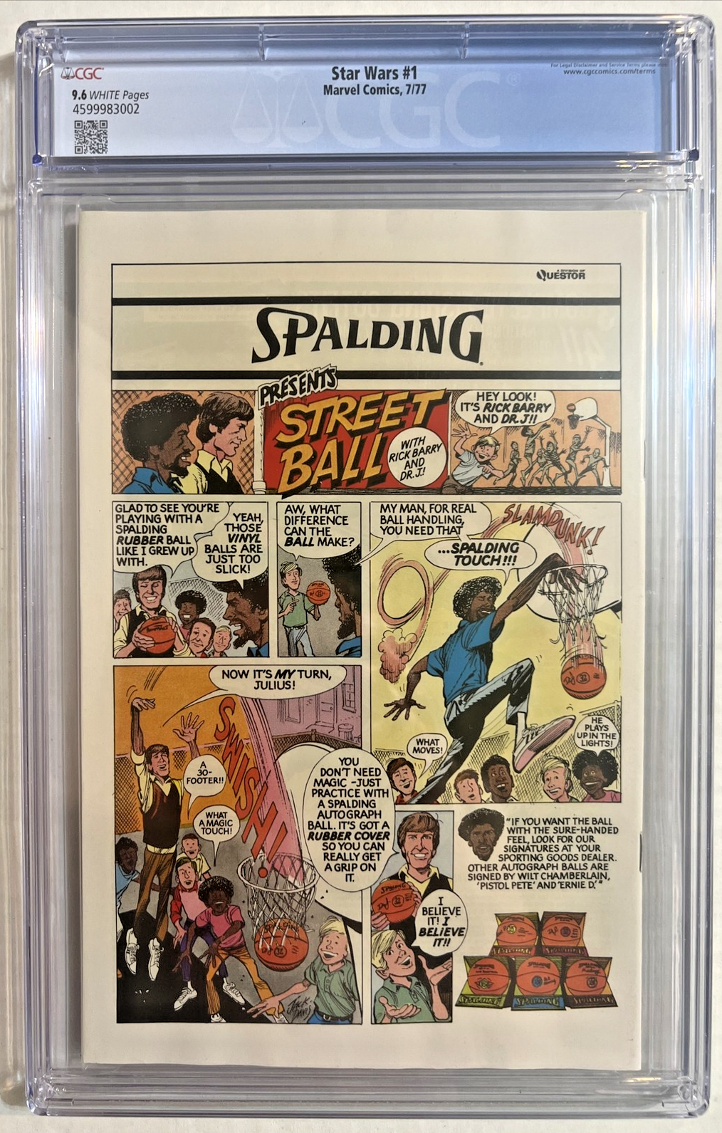 STAR WARS #1 CGC 9.6 MARVEL COMICS 1977 CHAYKIN KANE PALMER 1st PRINT WHITE PGS