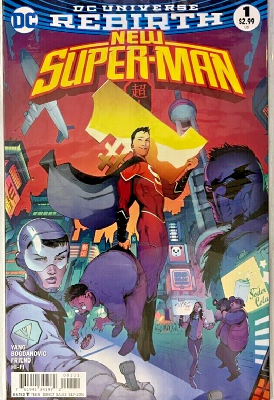 NEW SUPER-MAN #1 REBIRTH DC COMICS 2016 VIKTOR BOGDANOVIC COVER