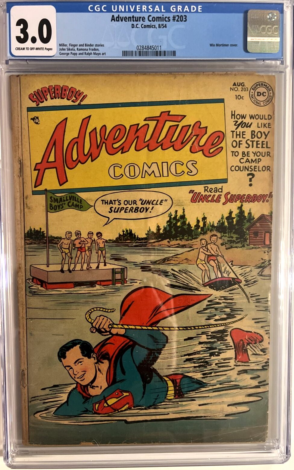 ADVENTURE COMICS #203 CGC 3.0 DC COMICS 1954 SUPERBOY