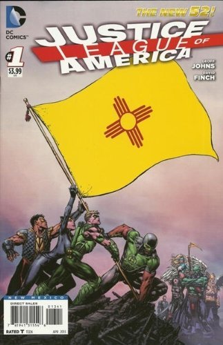 JUSTICE LEAGUE OF AMERICA #1 NEW MEXICO FLAG VARIANT COVER GEOFF J NM 1ST PRINT