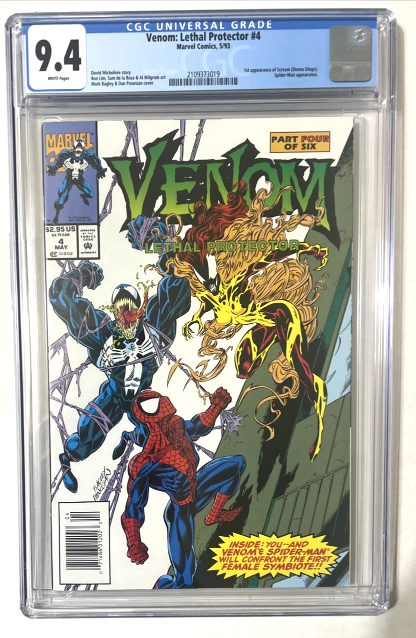 VENOM LETHAL PROTECTOR #4 CGC 9.4 NEWS STAND VARIANT 1993