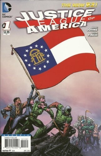 JUSTICE LEAGUE OF AMERICA #1 GEORGIA FLAG VARIANT COVER GEOFF JOHN NM 1ST PRINT