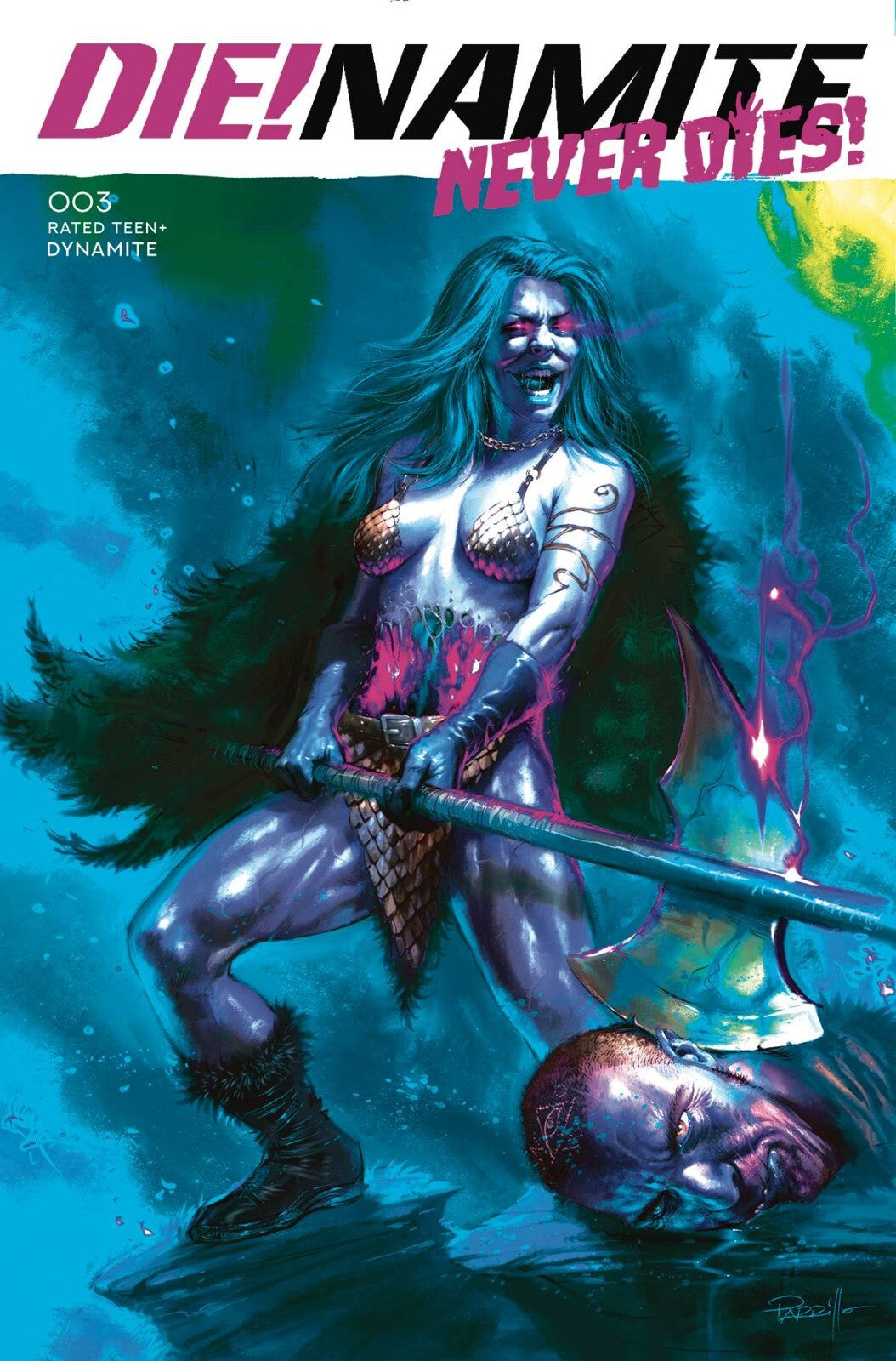 DIE!NAMITE NEVER DIES #3 BONUS COVER L PARRILLO ULTRAVIOLET 2022 DYNAMITE VF/NM