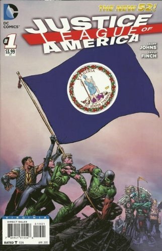 JUSTICE LEAGUE OF AMERICA #1 VIRGINIA FLAG VARIANT COVER GEOFF JOH NM 1ST PRINT