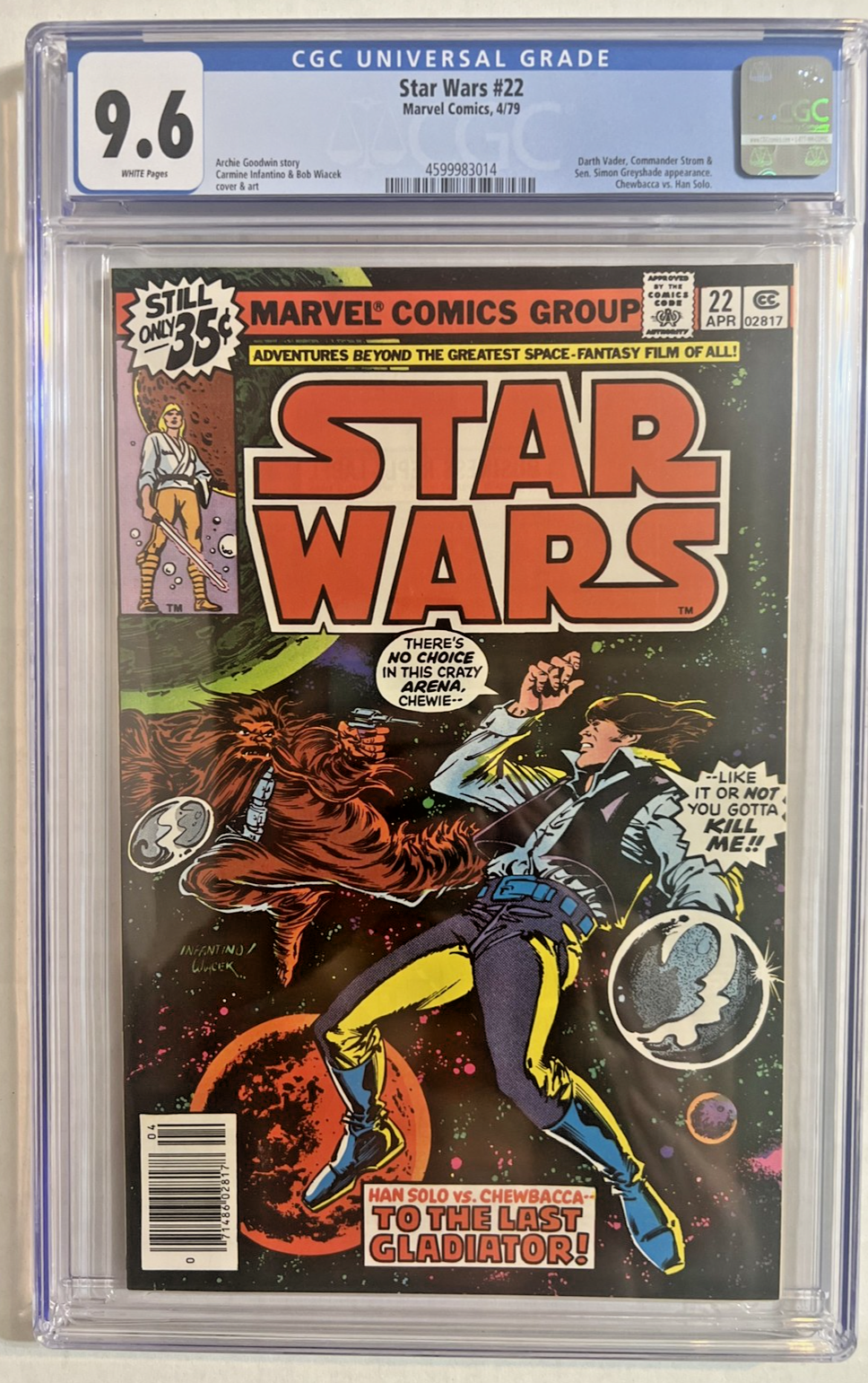 STAR WARS #22 CGC 9.6 MARVEL COMICS 1979 1st PRINT WHITE PGS Chewbacca vs Solo