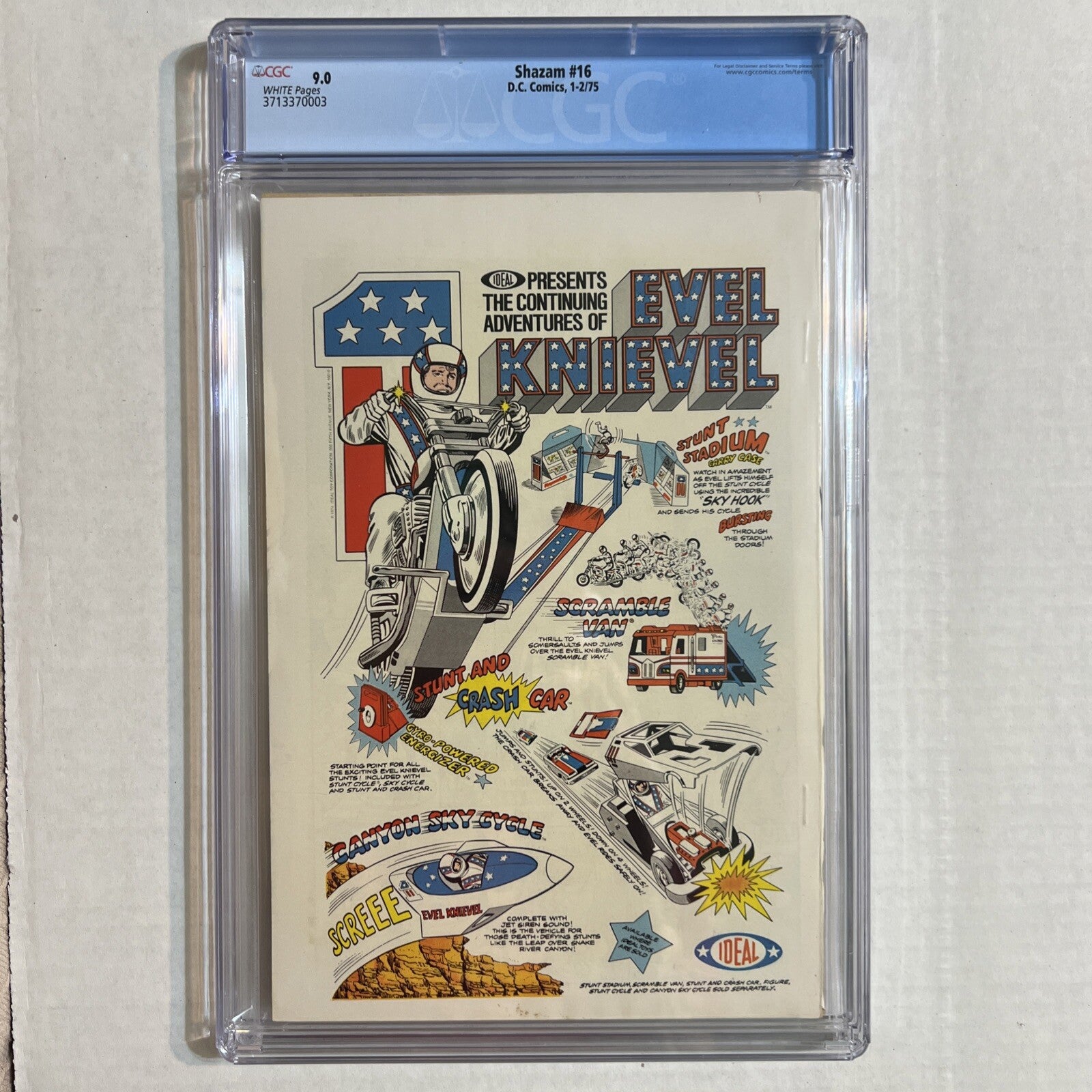 SHAZAM #16 CGC 9.0 WHITE PAGES 1975 100 PAGE SQUAREBOUND ISSUE DC COMICS