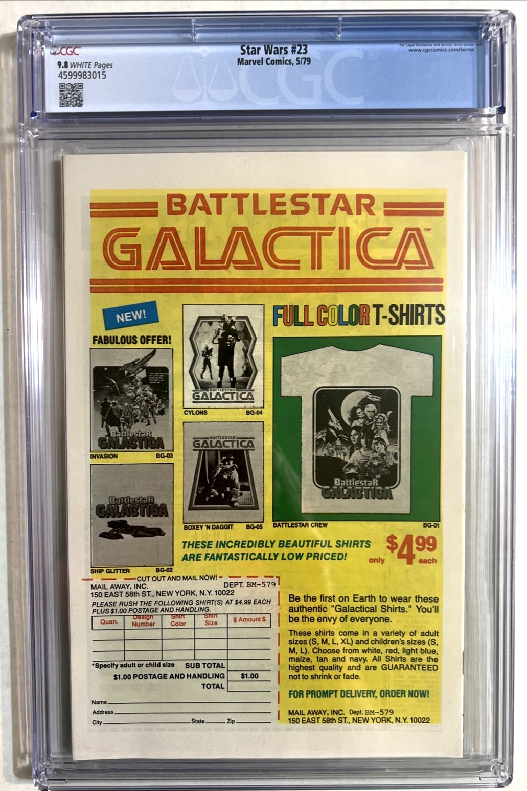 STAR WARS #23 CGC 9.8 MARVEL COMICS DARTH VADER COVER 1979 WHITE PAGES NEWSSTAND