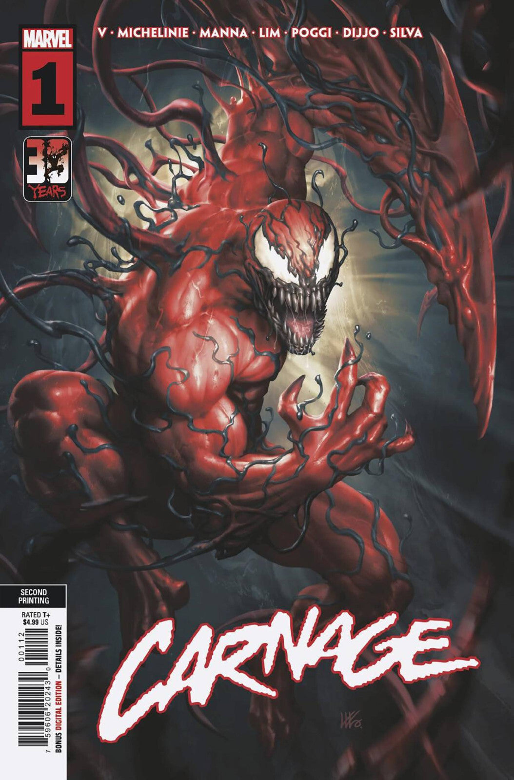 CARNAGE #1 2ND PRINT KUNKKA VARIANT NM 2022