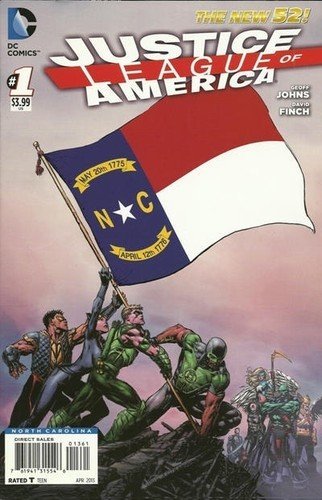 JUSTICE LEAGUE OF AMERICA #1 NORTH CAROLINA FLAG VARIANT COVER GEO NM 1ST PRINT