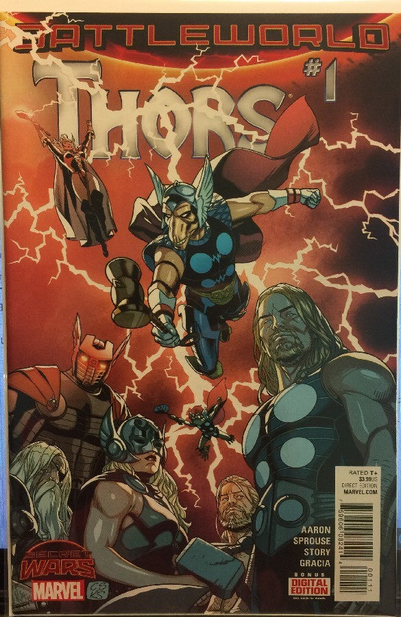 THORS #1 BATTLEWORLD MARVEL SECRET WARS NM 2015
