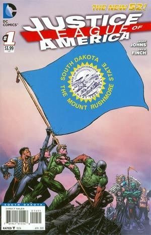JUSTICE LEAGUE OF AMERICA #1 SOUTH DAKOTA FLAG VARIANT COVER GEOFF NM 1ST PRINT