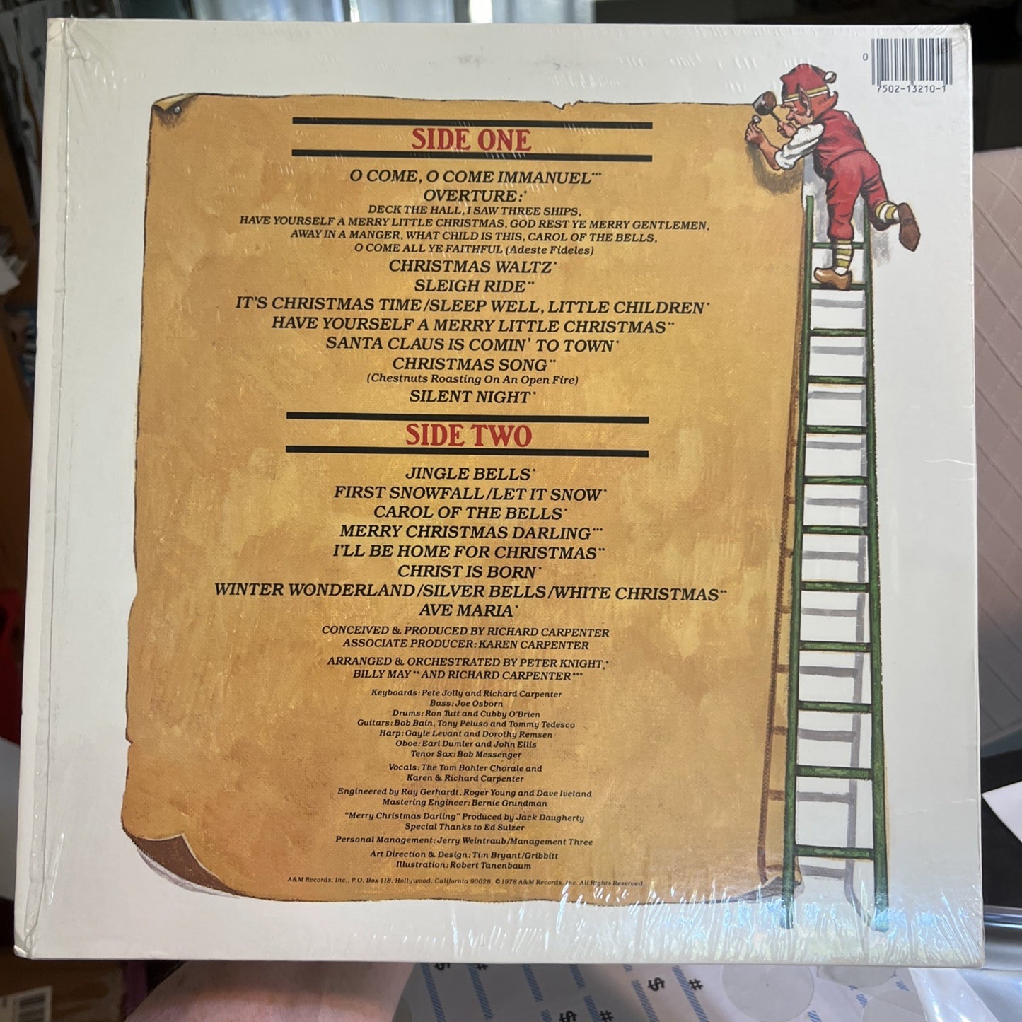 Carpenters Christmas Portrait 1978 Vinyl Album A&M Records Shrink Wrap in place