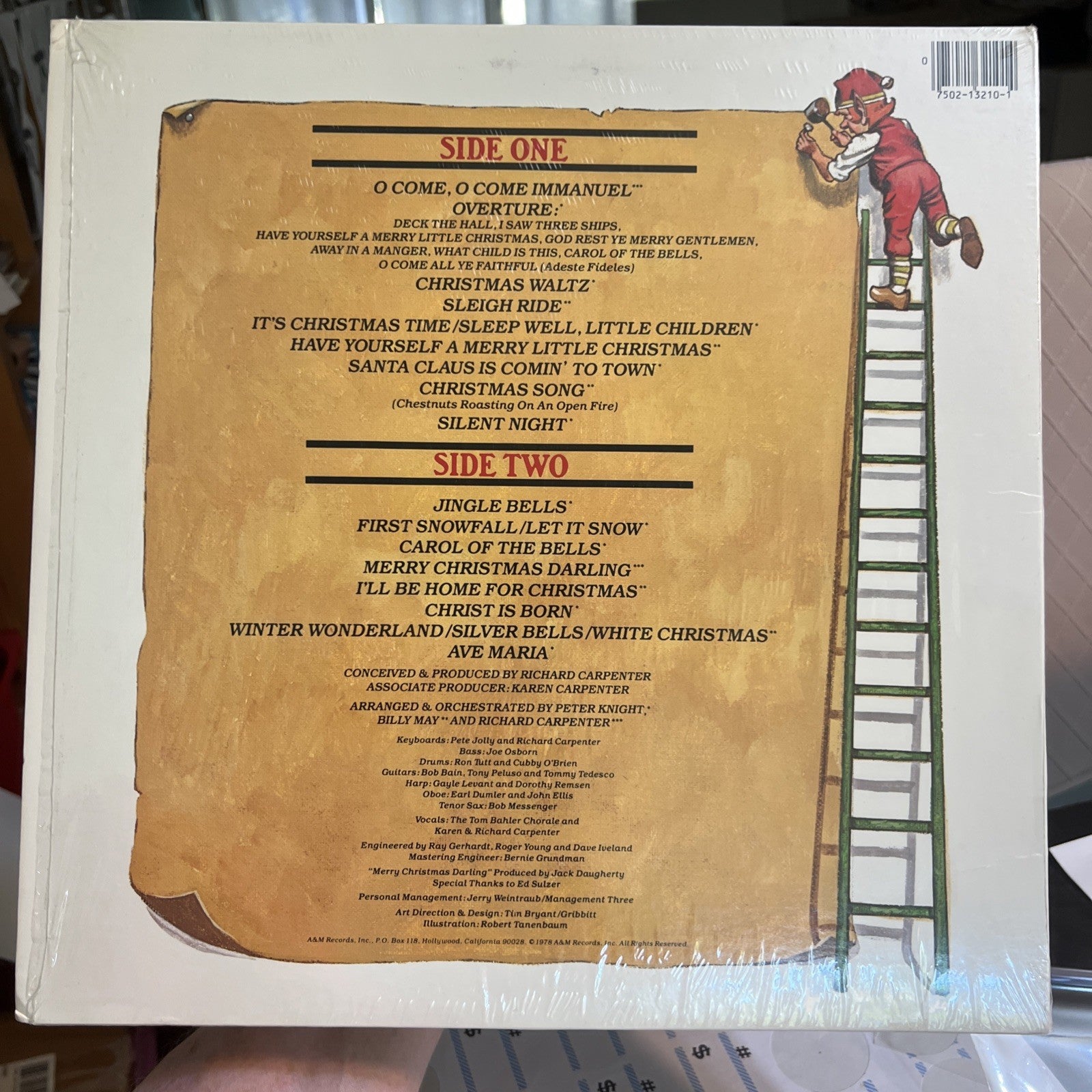 Carpenters Christmas Portrait 1978 Vinyl Album A&M Records Shrink Wrap in place