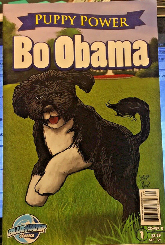 BO OBAMA PUPPY POWER COMIC #1 BLUEWATER COVER B VFN/NM 2009