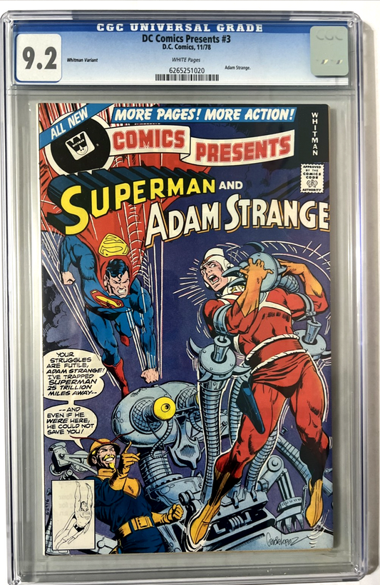 DC COMICS PRESENTS #3 CGC 9.2 1978 BRONZE AGE DC WHITMAN VARIANT ADAM STRANGE