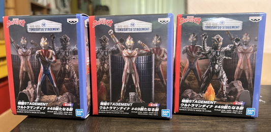 ULTRAMAN DYNA TOKUSATSU STAGEMENT #49 NEW SHADOW 3 FIGURE SET BANDAI