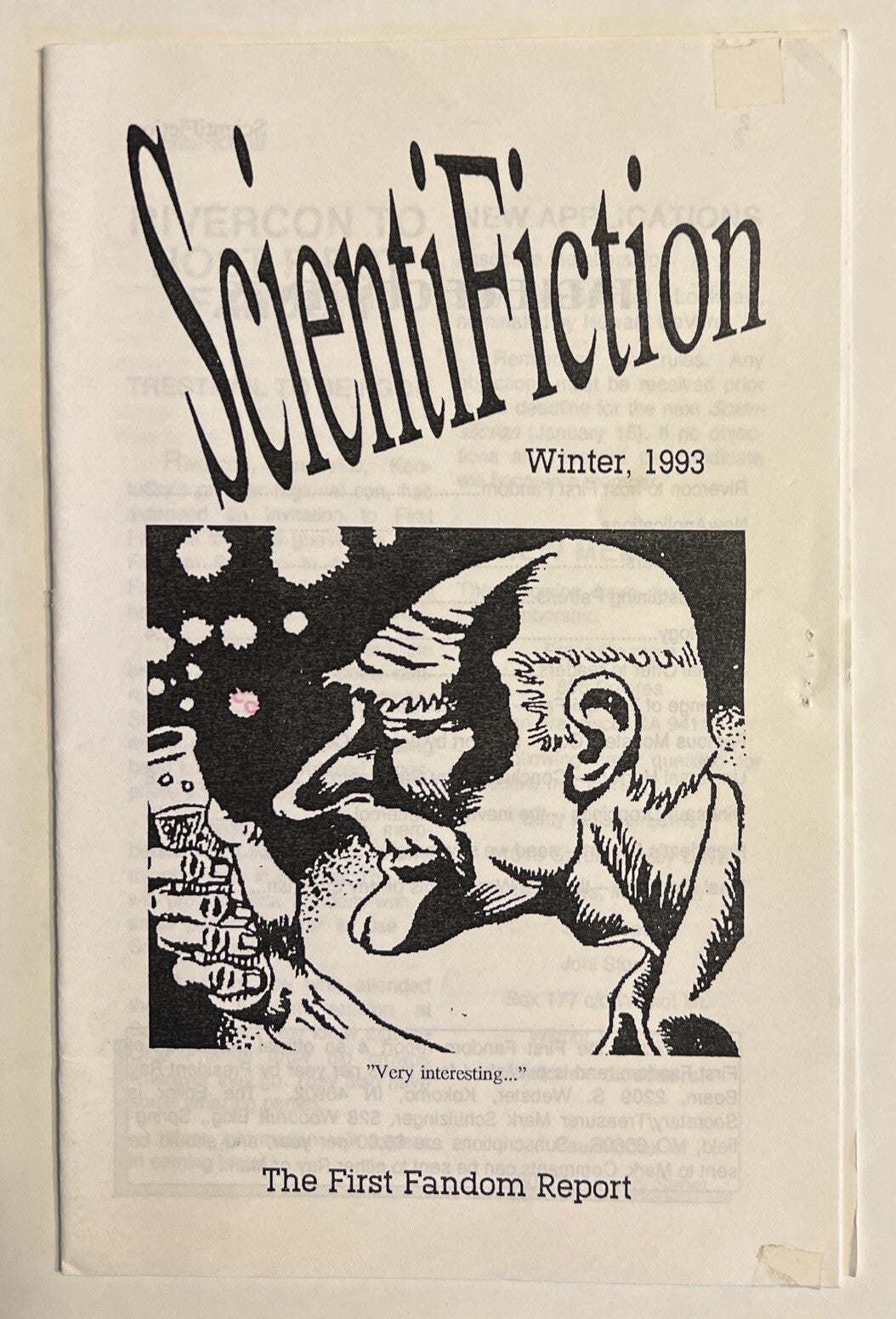 SCIENTIFICTION SCIENCE FICTION FANZINE WINTER 1993 RAY BEAM JOHN L COKER III