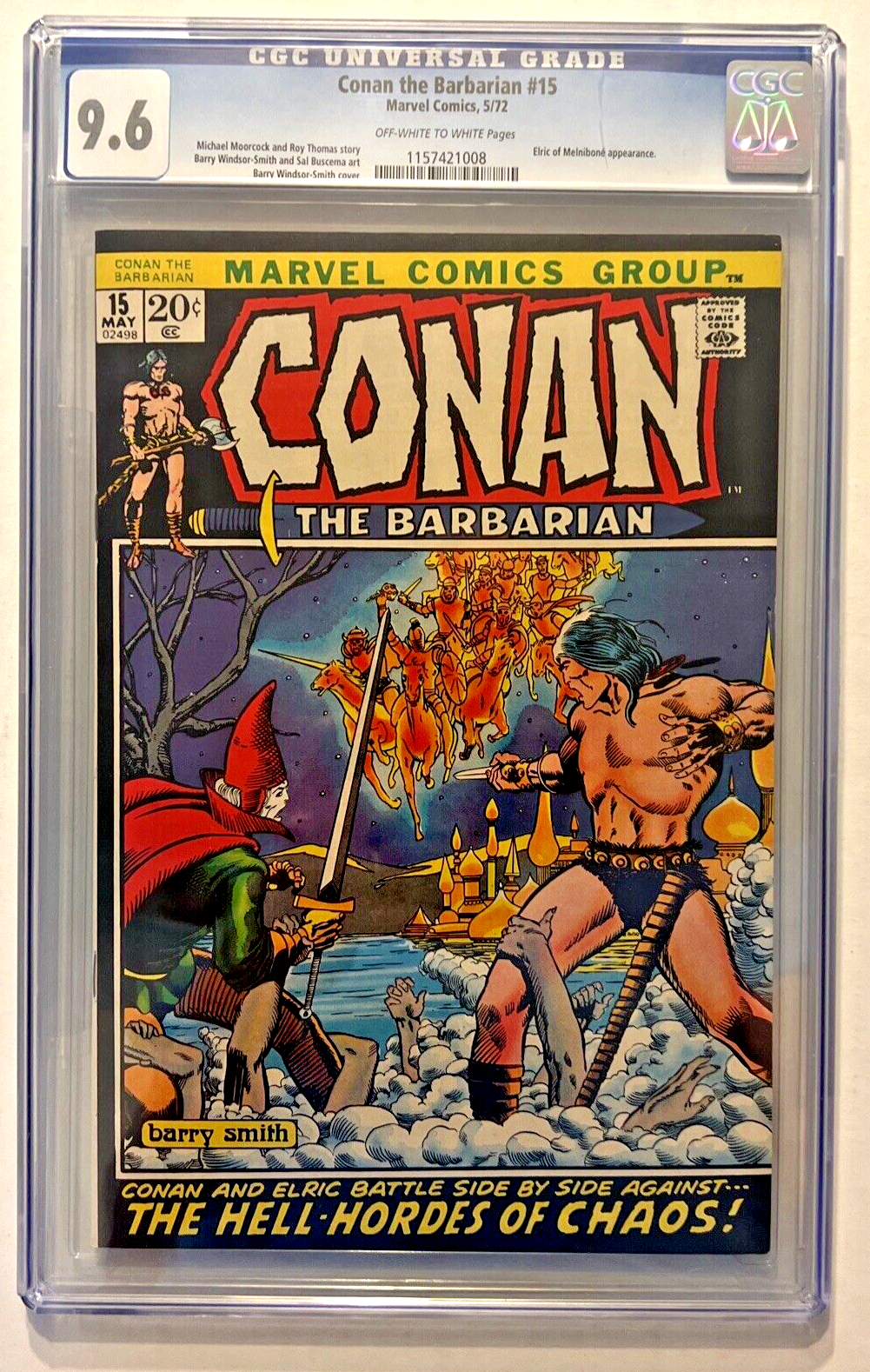 CONAN THE BARBARIAN #15 CGC 9.6 MARVEL COMICS ELRIC MELNIBONE BARRY SMITH 1972