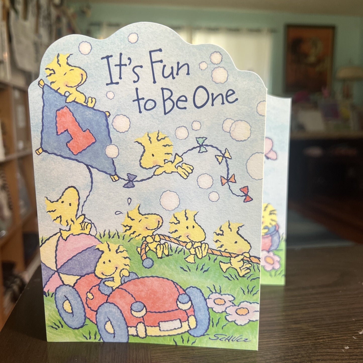 Peanuts Snoopy Woodstock Hallmark Greeting Card 7" x 4.75" 1 Year Old + Env