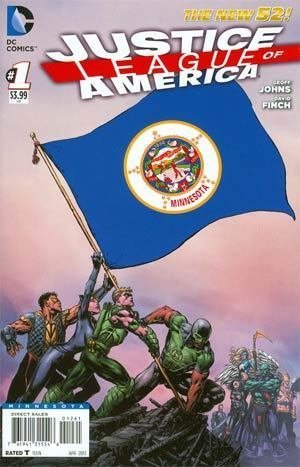 JUSTICE LEAGUE OF AMERICA #1 MINNESOTA FLAG VARIANT COVER GEOFF JO NM 1ST PRINT