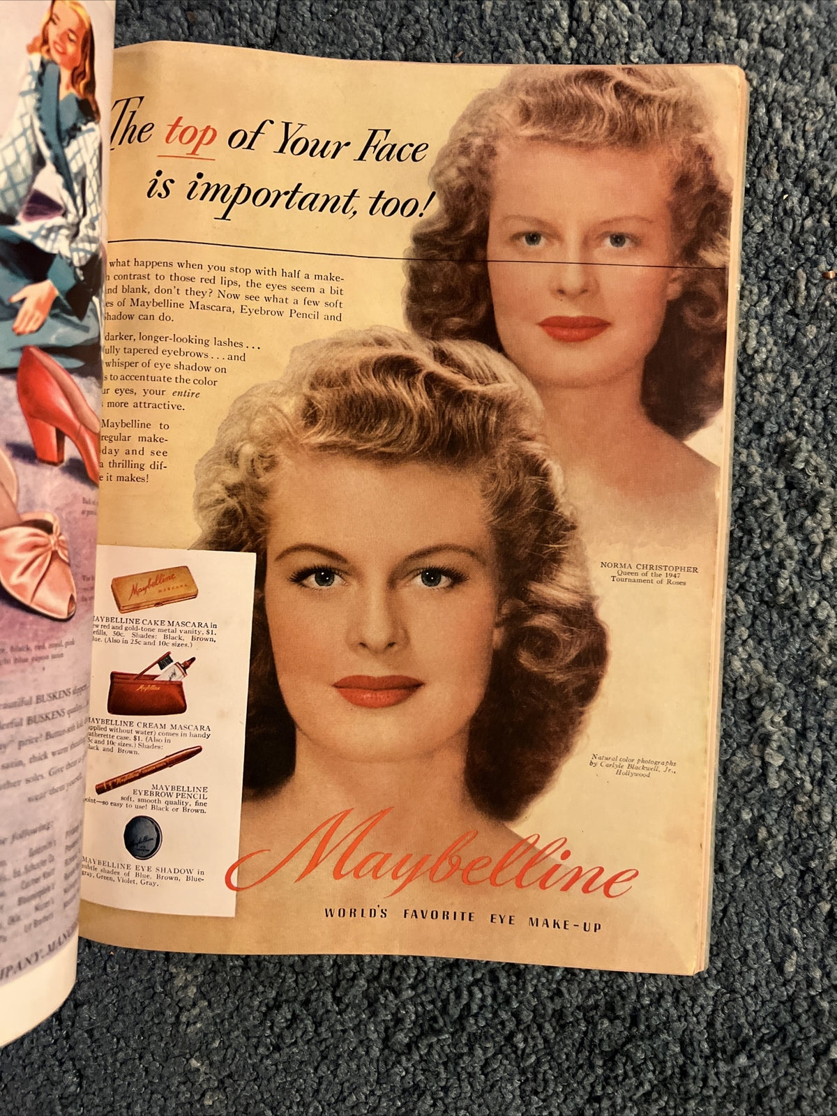 VINTAGE GLAMOUR MAGAZINE OCTOBER 1947 PRETTY GAY AD GOOD LOOKS AND LIVING