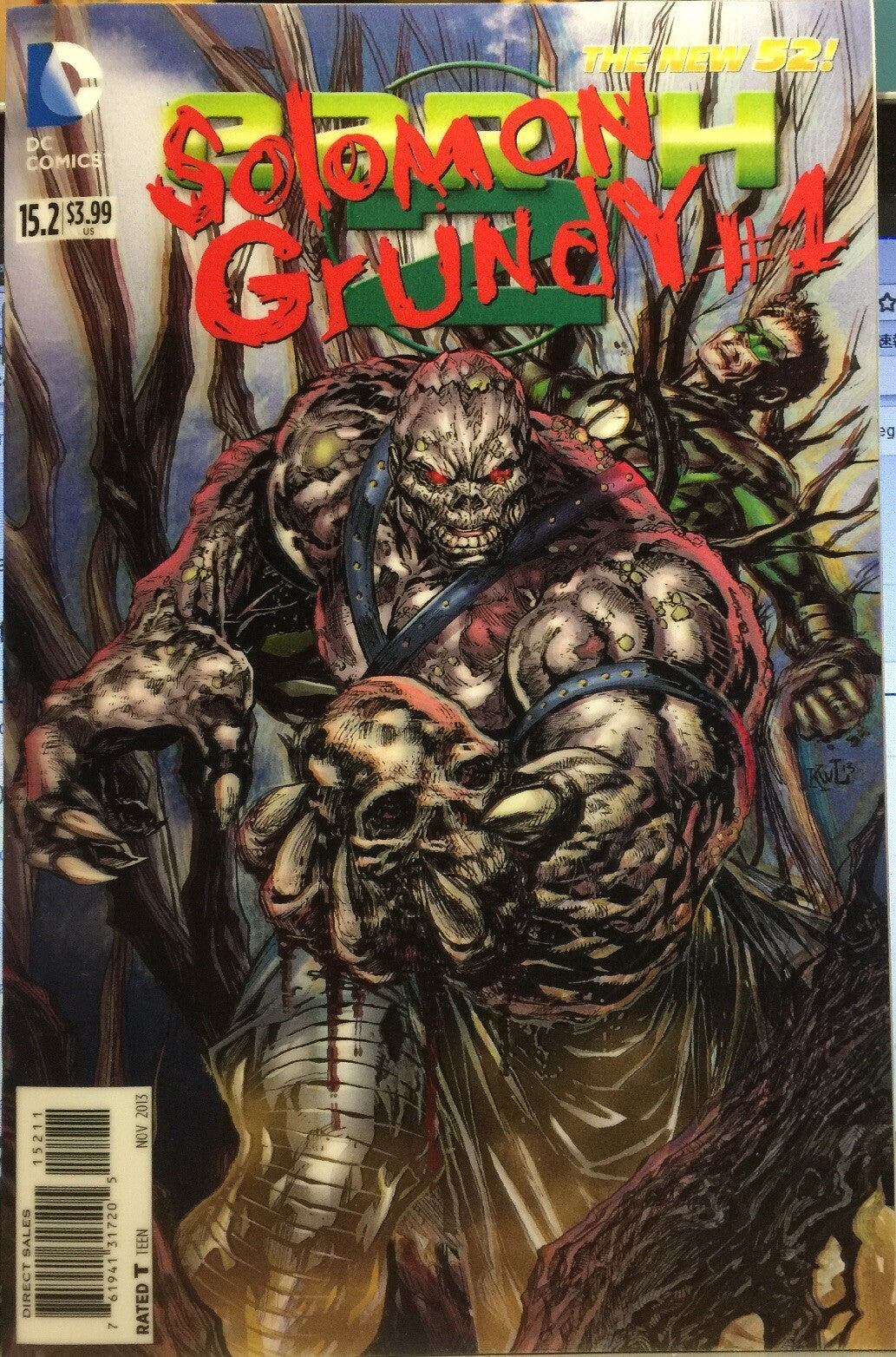 EARTH 2 SOLOMON GRUNDY #15.2 3-D EFFECT COVER NM DC 1st PRINT 2013