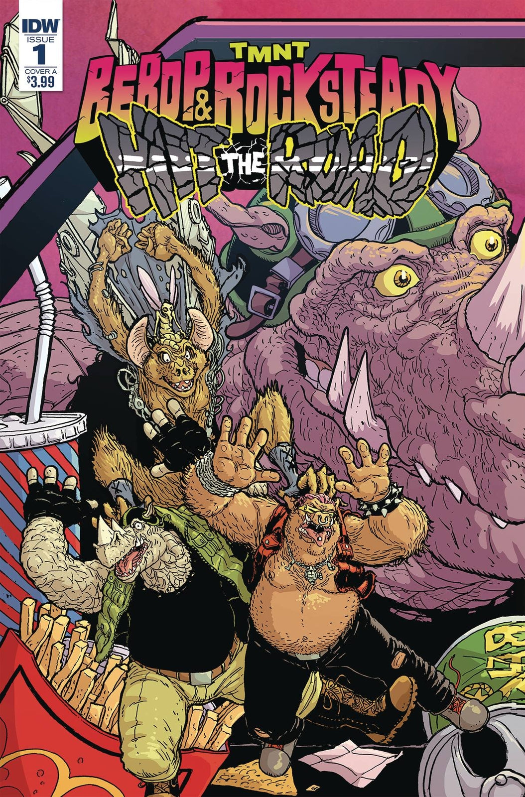 TMNT BEBOP ROCKSTEADY HIT THE ROAD #1 OF 5 COVER A PITARRA IDW NM