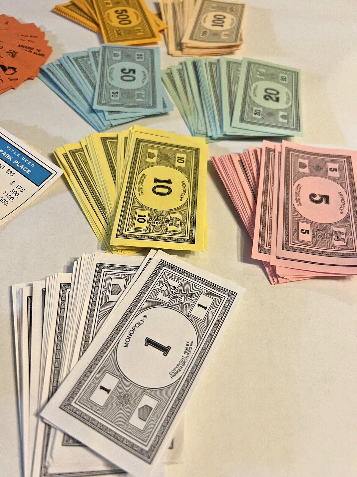 Monopoly Board Game Replacement Paper Money Playing Pieces Deeds Houses Hotels