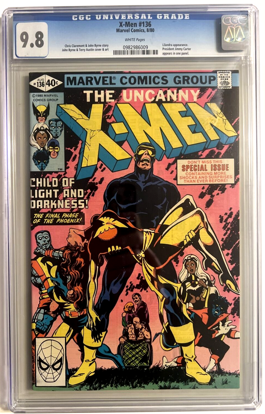 UNCANNY X-MEN #136 CGC 9.8 BYRNE AUSTIN CLASSIC COVER MARVEL 1980 WHITE PAGES