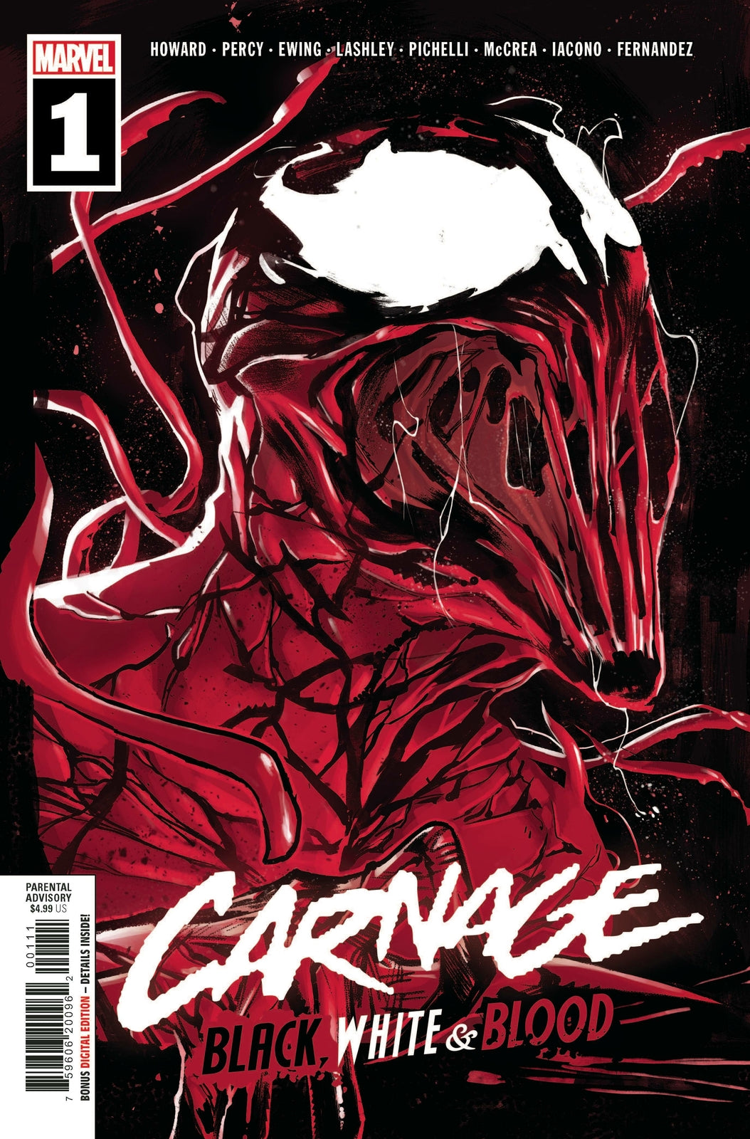 CARNAGE #1 BLACK WHITE AND BLOOD MAIN COVER MARVEL NM 1st PRINT