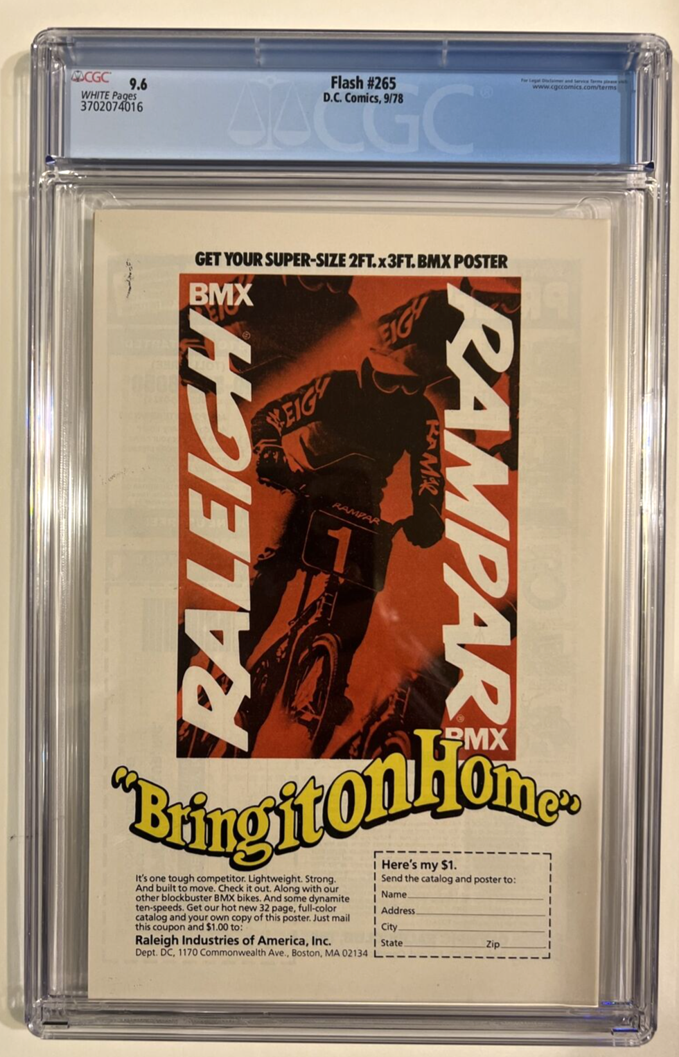 FLASH #265 CGC 9.6 DC COMICS 1978 BRONZE AGE HIGH GRADE WHITE PAGES