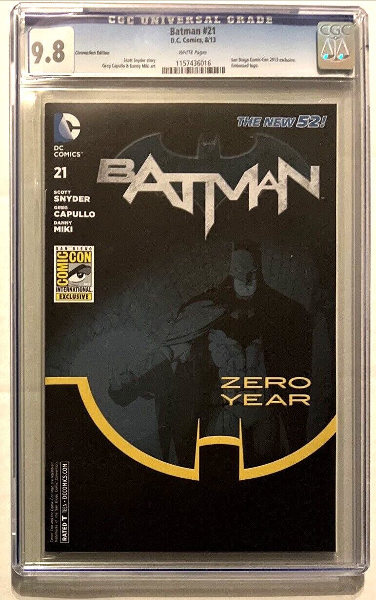 BATMAN #21 CGC 9.8 SDCC VARIANT SAN DIEGO COMIC CON NEW 52 SNYDER CAPULLO 2013