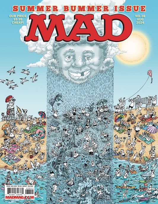 MAD MAGAZINE #38 AUG 2024 SERGIO ARAGONES BEACH COVER SUMMER BUMMER 1st PRINT!