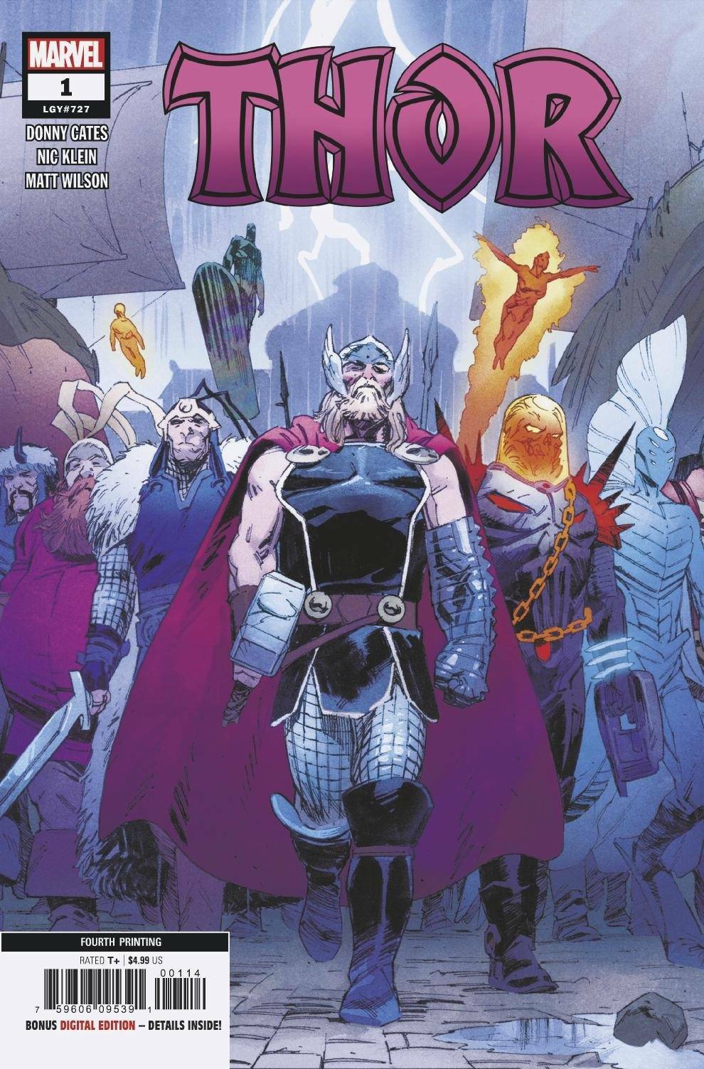 THOR #1 4TH PRINTING VARIANT DONNY CATES LOW PRINT RUN NM