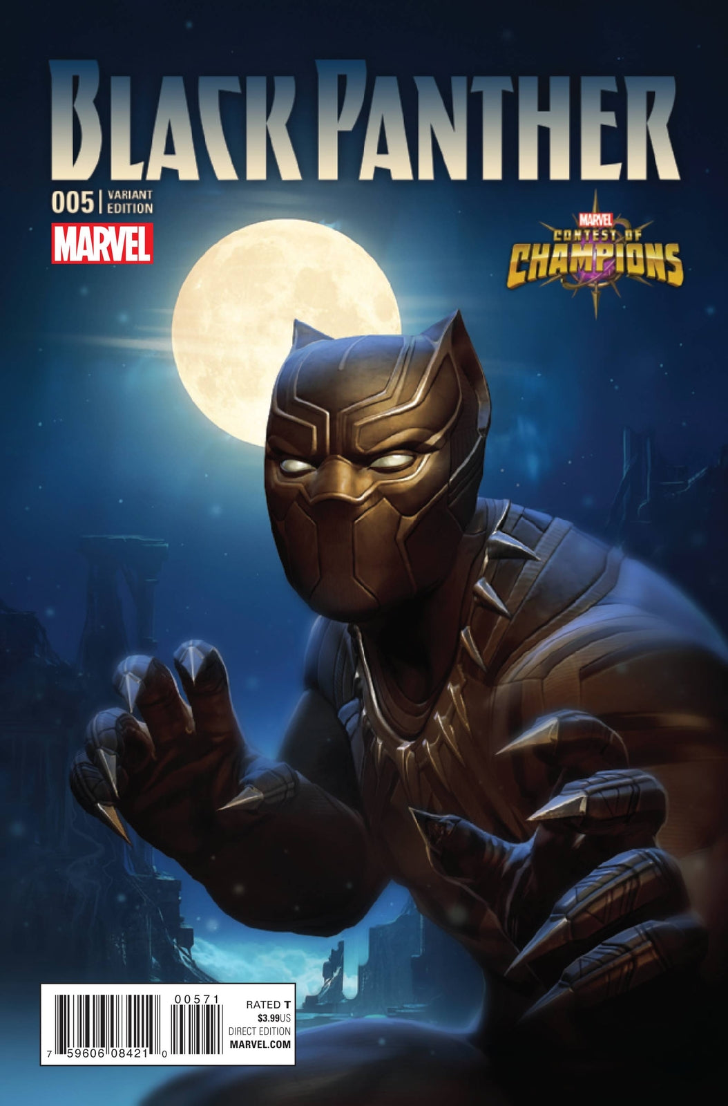 BLACK PANTHER #5 KABAM CONTEST OF CHAMPIONS GAME VARIANT 2016 NM