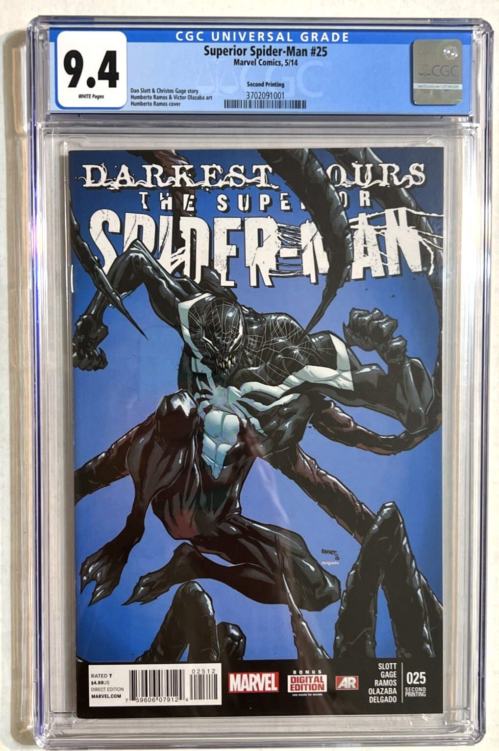 SUPERIOR SPIDER-MAN #25 CGC 9.4 2nd PRINT VARIANT MARVEL COMICS 2014 SCARCE