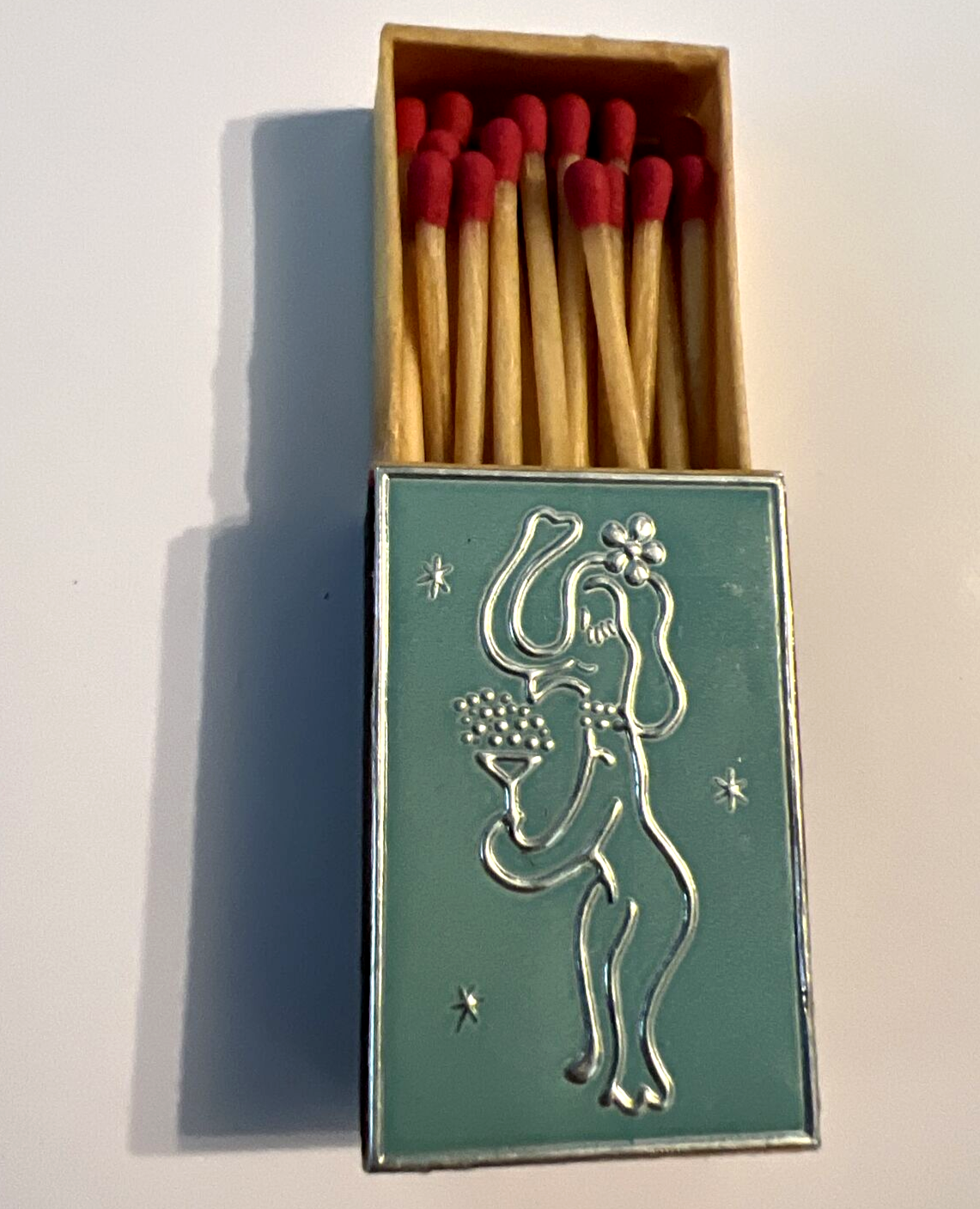 Vintage Made in Italy Wax Matches Match Box Jane Roberts Funky Elephant Cool!