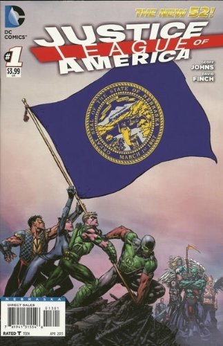 JUSTICE LEAGUE OF AMERICA #1 NEBRASKA FLAG VARIANT COVER GEOFF JOH NM 1ST PRINT