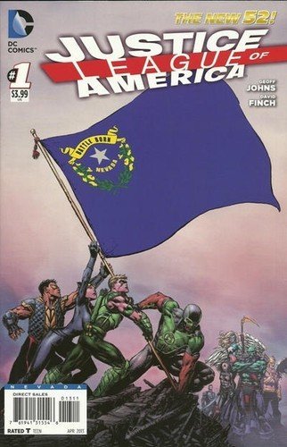 JUSTICE LEAGUE OF AMERICA #1 NEVADA FLAG VARIANT COVER GEOFF JOHNS NM 1ST PRINT