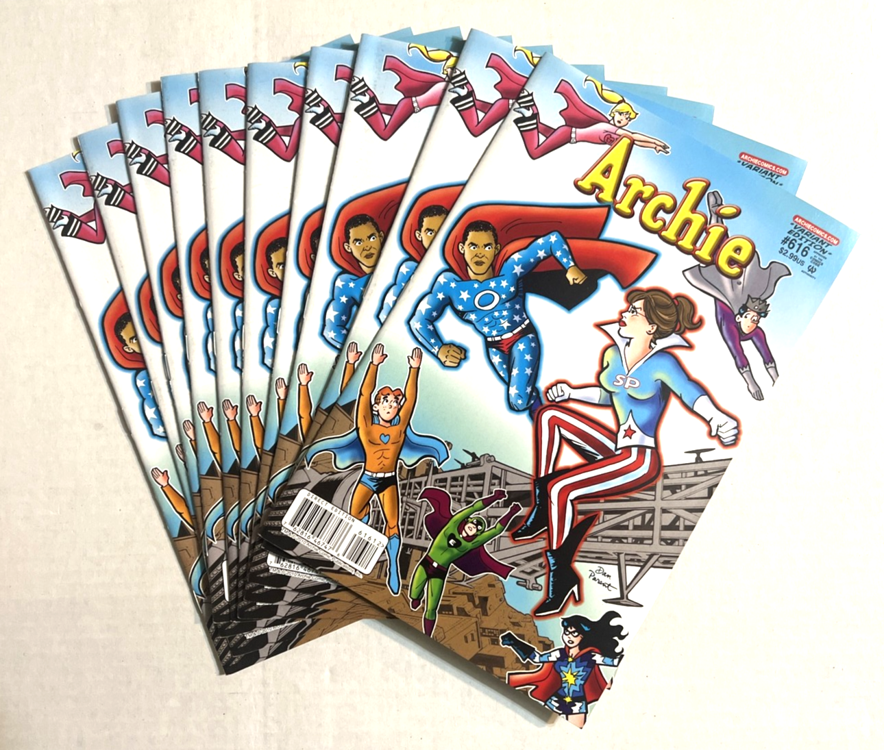 ARCHIE #616 BARACK OBAMA SARAH PALIN VARIANT DAN PARENT 10 PACK VFN+ 2011