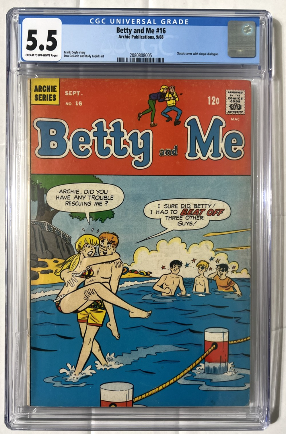 Betty and Me #16 ARCHIE COMICS 1968 Classic Innuendo Risqué Cover CGC 5.5