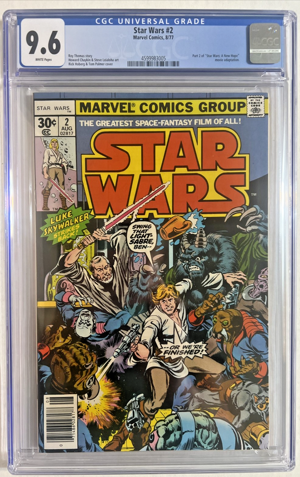 STAR WARS #2 CGC 9.6 MARVEL COMICS 1977 THOMAS CHAYKIN 1st PRINT WHITE PGS
