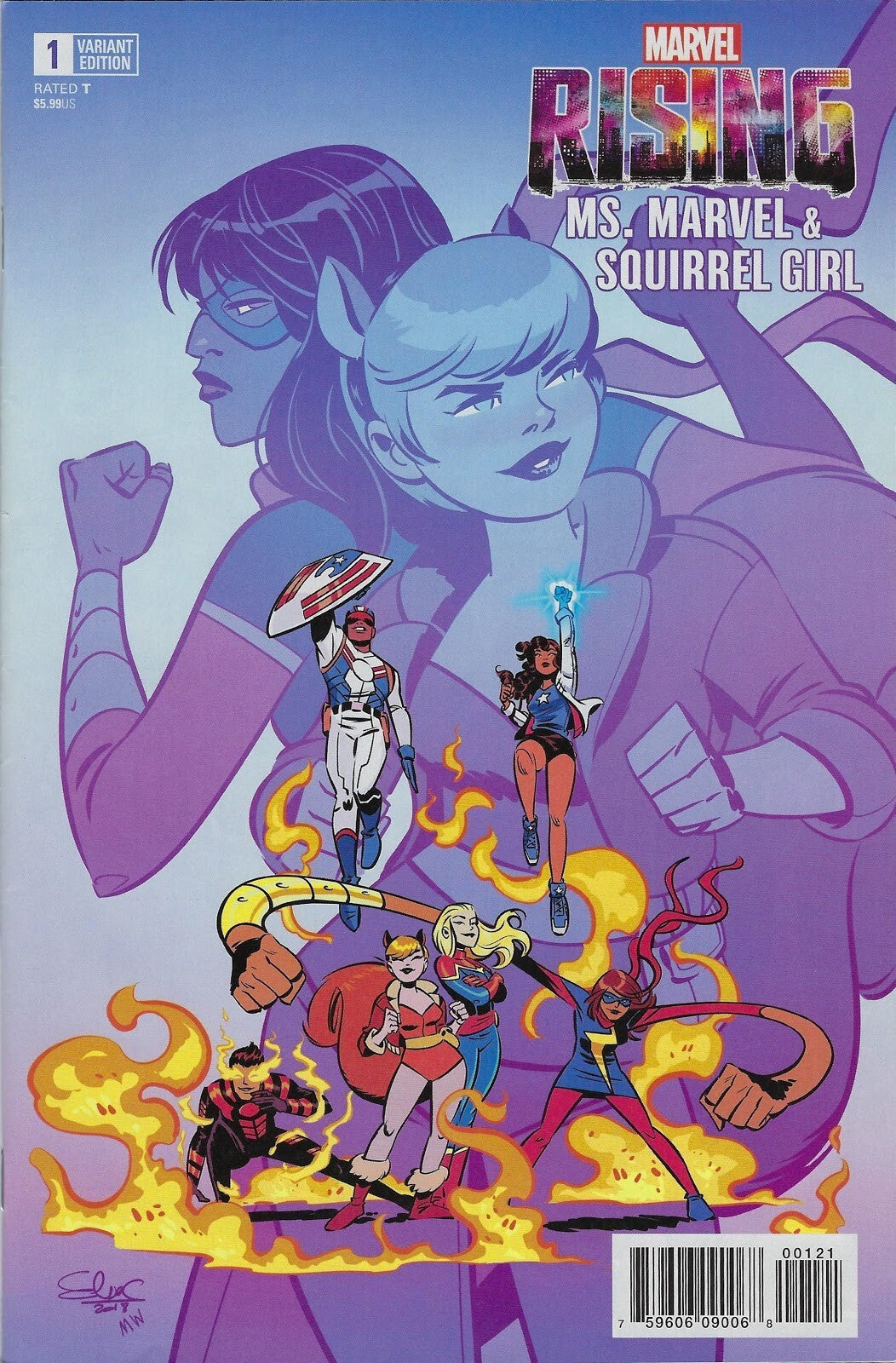 MARVEL RISING MS MARVEL SQUIRREL GIRL #1 CHARRETIER VARIANT NM- 1ST PRINT 2018